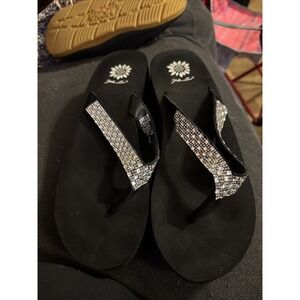 Yellow Box Africa Leather Women's Thong Wedge Flip Flop Size 10